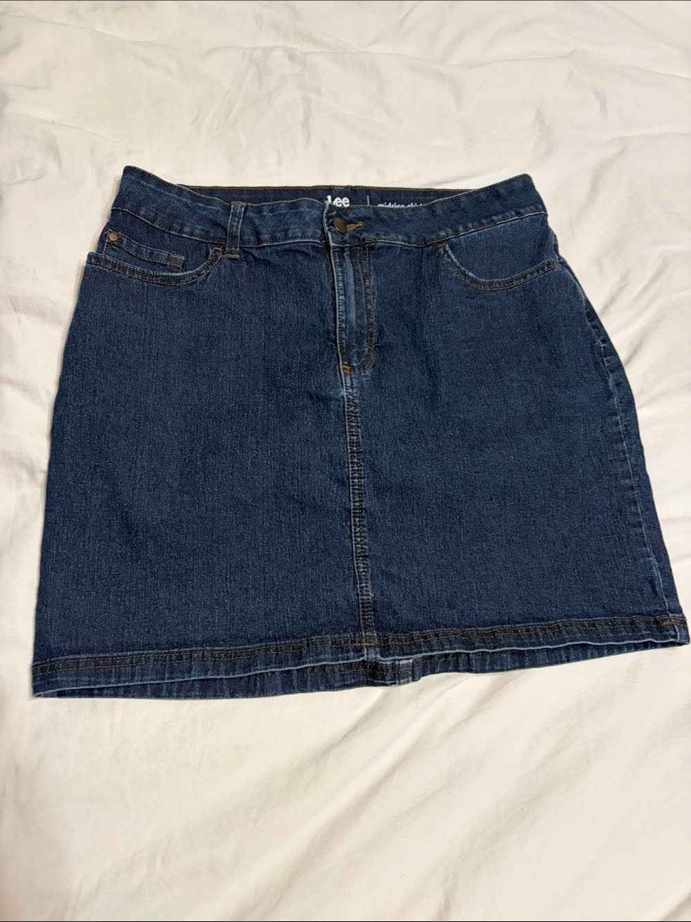 Lee Classic Dark Blue Denim Mini Skirt
